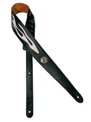 Gaucho GST-542-WH Silhouet Series Gitaarband zwart, wit vlammenmotief