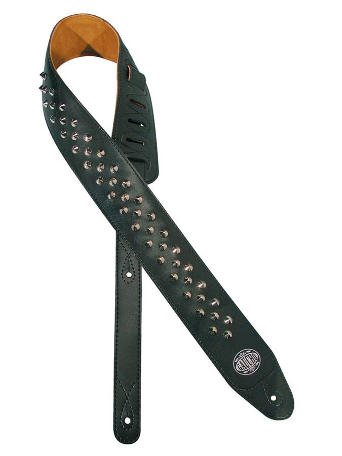 Gaucho GST-284-BK Biker Series Gitaarband zwart, met chromen knoppen