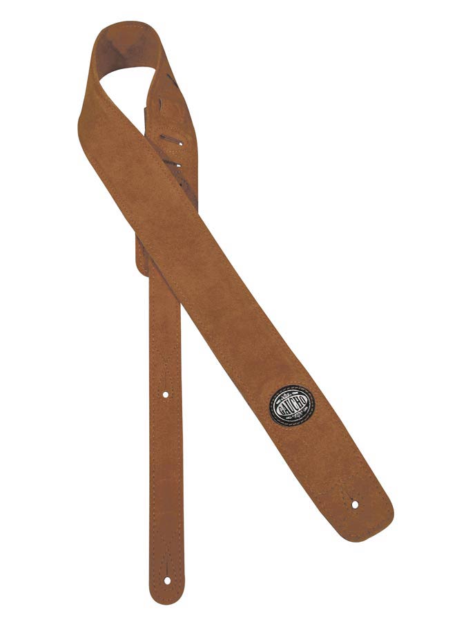 Gaucho GST-610-LBR Padded Suede Series Gitaarband lichtbruin suède voorzijde, lichtbruin suède achterzijde