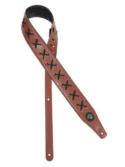 Gaucho GST-648-BR Buffalo Lace Series Gitaarband kunstleer, geveterd, bruin