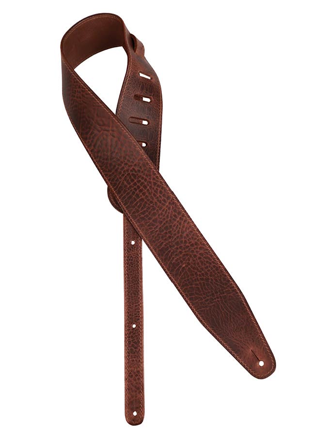 Gaucho GST-952-DBR Cobbler Series Gitaarband topkwaliteit Europees leder, 7 cm breed, donkerbruin, gemaakt in Italië