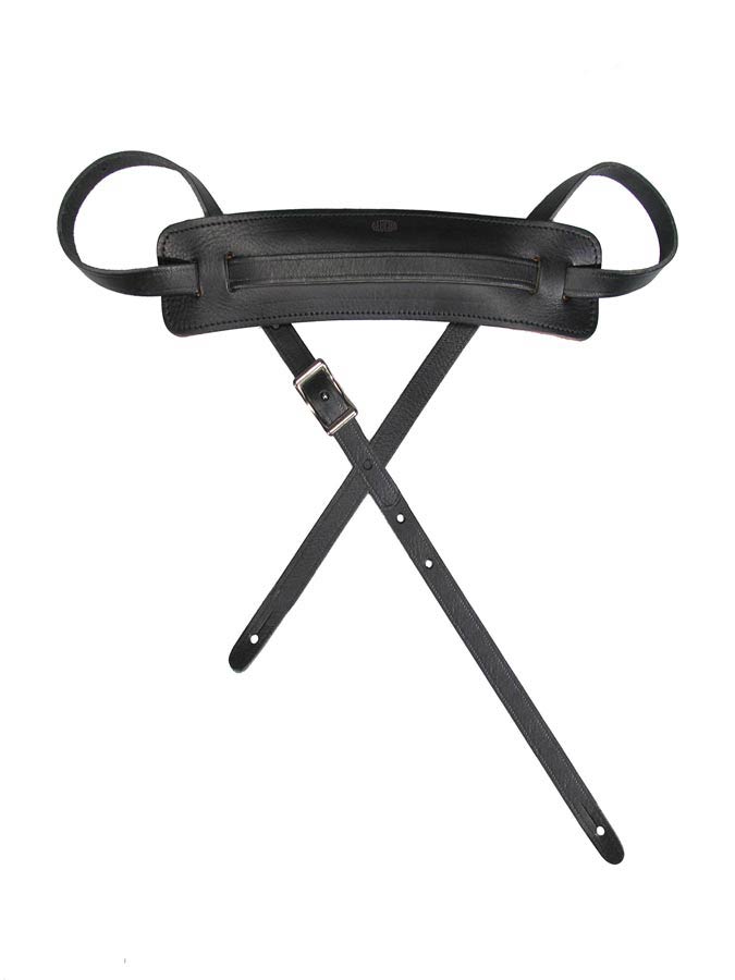 Gaucho GST-925-BK Vintage Series Gitaarband topkwaliteit Europees leder, zwart, verstelbare gesp, gemaakt in Italië