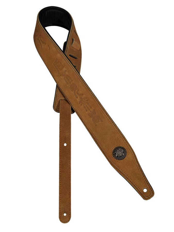 Gaucho GST-662-LBR Suede Two Series Gitaarband topkwaliteit suède, lichtbruin