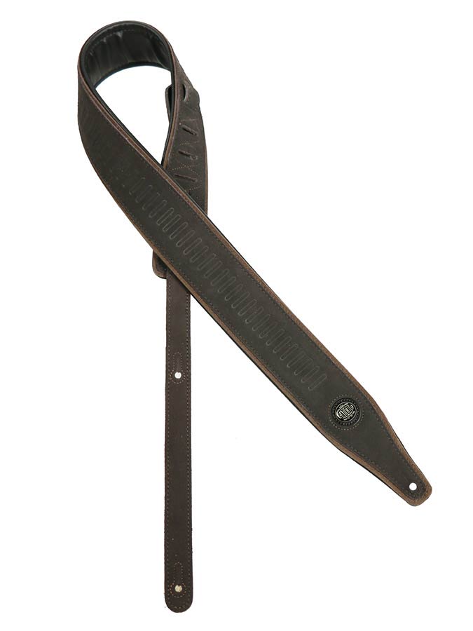 Gaucho GST-663-DBR Suede Three Series Gitaarband topkwaliteit suède, donkerbruin