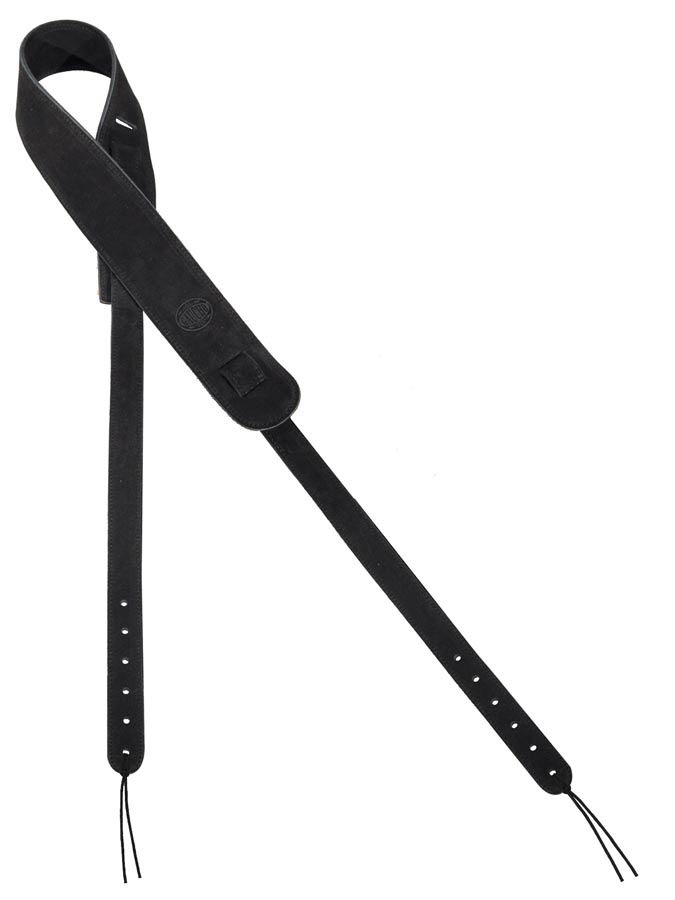 Gaucho GSTB-610-BK Grass Series Banjoriem zwart suède voorzijde, zwart suède achterzijde, chromen clips