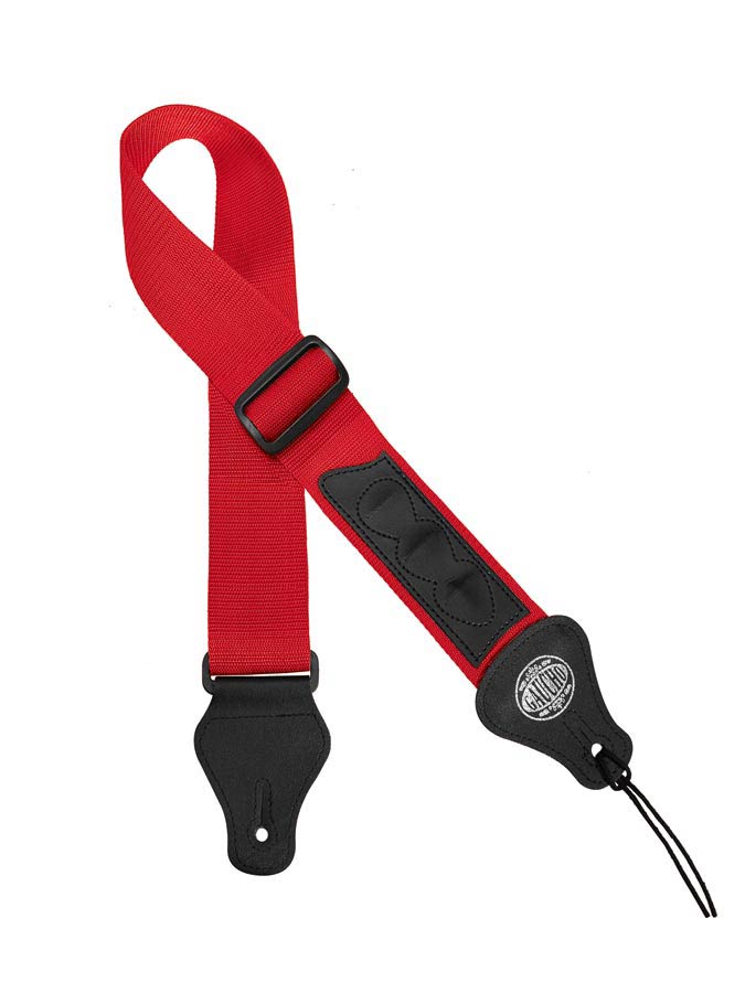 Gaucho GST-55-RD Standard Series Gitaarband met 3 plectrumhouders, rood nylon
