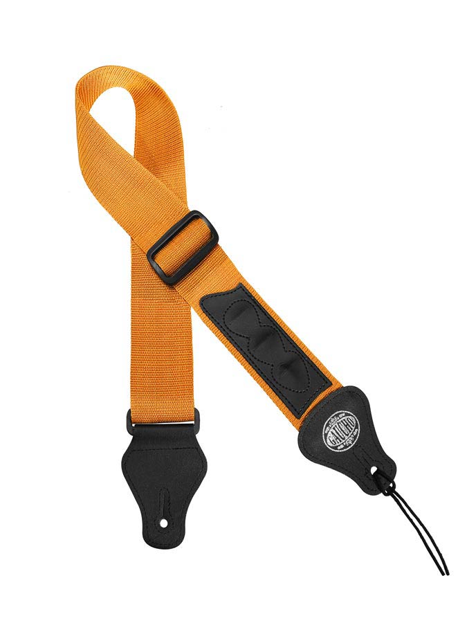 Gaucho GST-55-YE Standard Series Gitaarband met 3 plectrumhouders, geel nylon