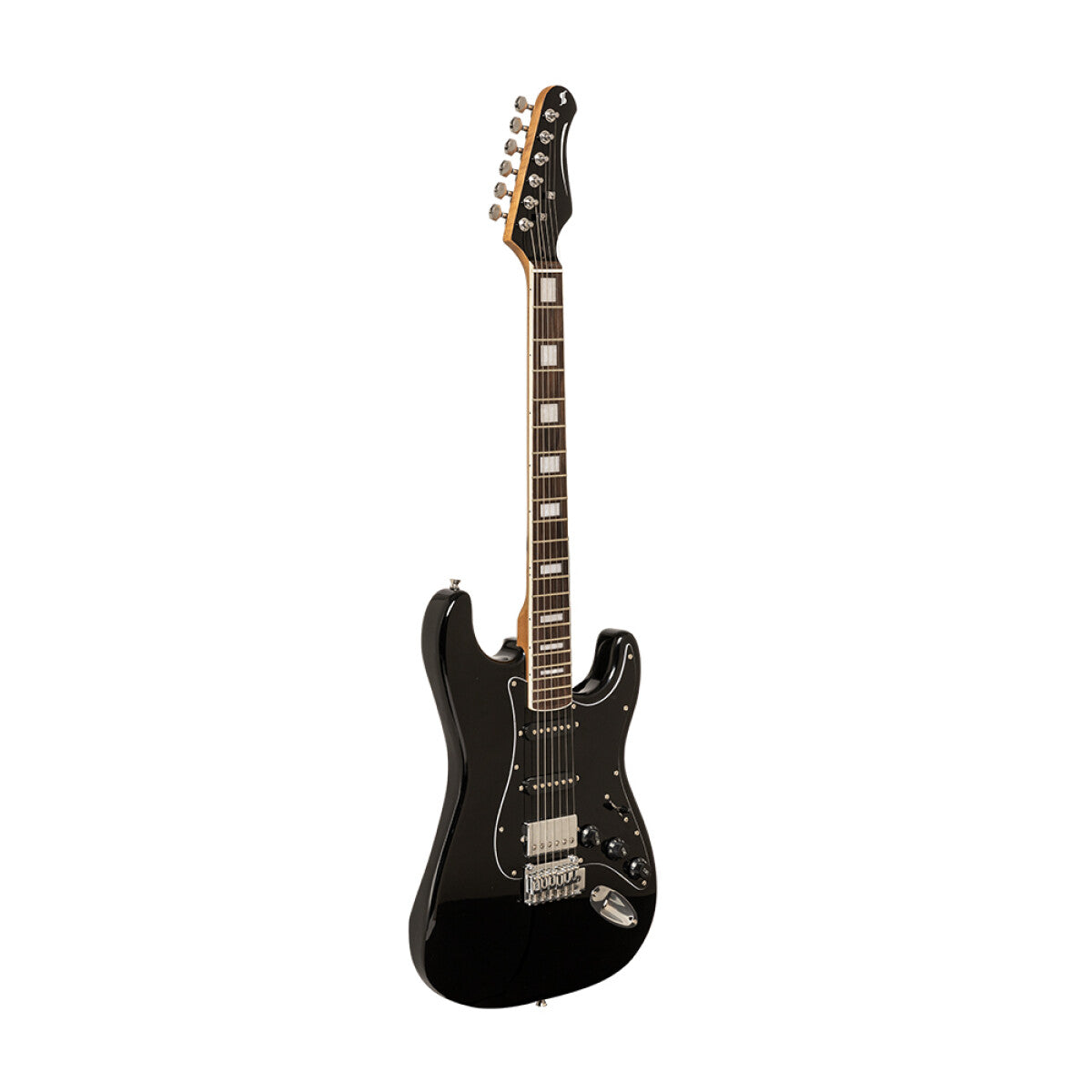 Stagg SES-60 BLK S-style elektrische gitaar Zwart