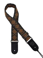Gaucho GST-184-10 Traditional Series Gitaarband 2" jacquard geweven, leren slips, meerkleurig