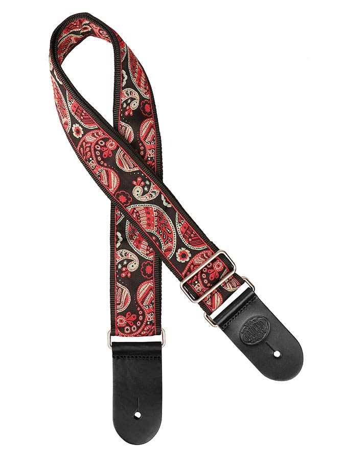 Gaucho GST-188-14 Traditional Series Gitaarband 2" jacquard geweven, leren slips, meerkleurig