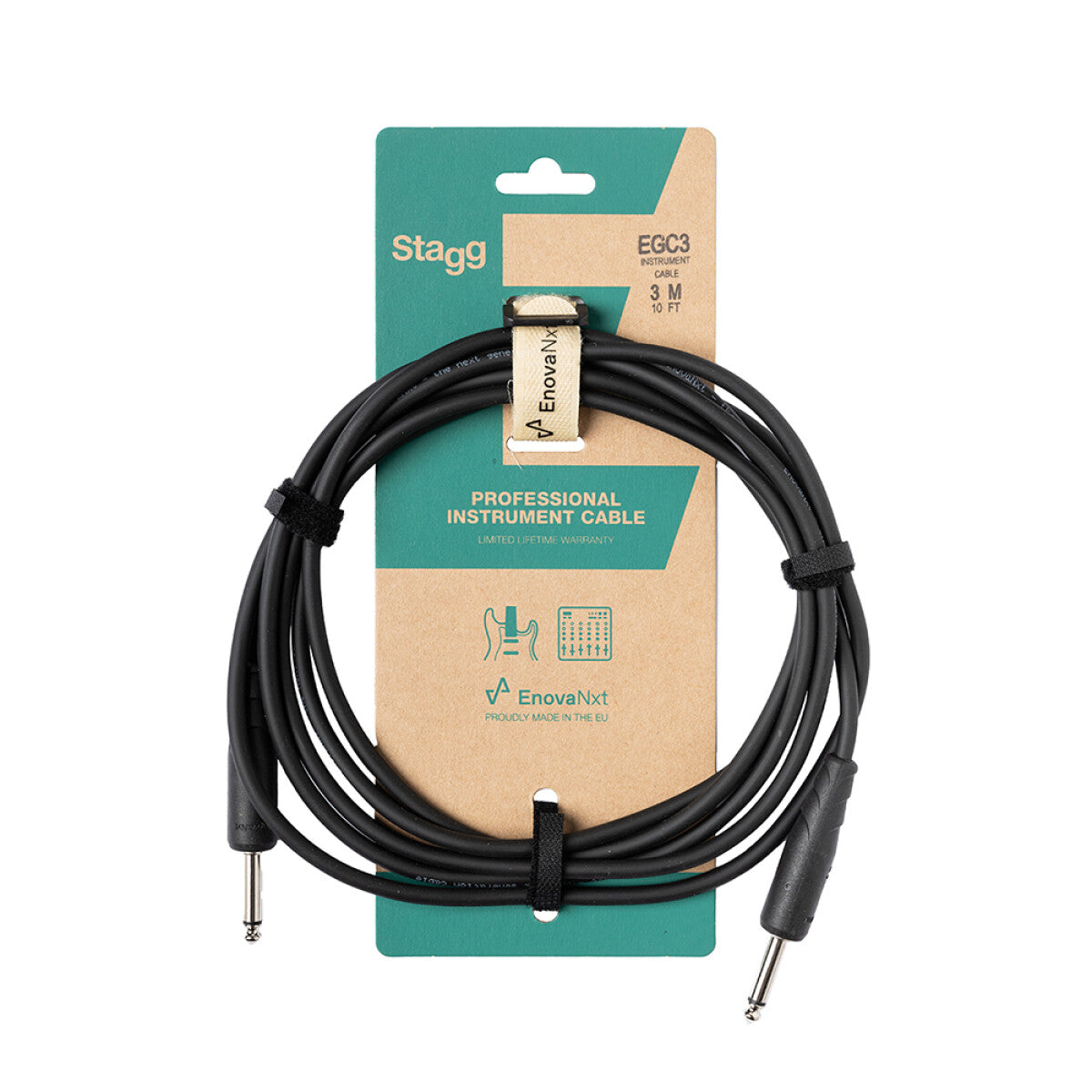 Stagg EGC3 instrumentkabel jack/jack (m/m), 3 m E-serie