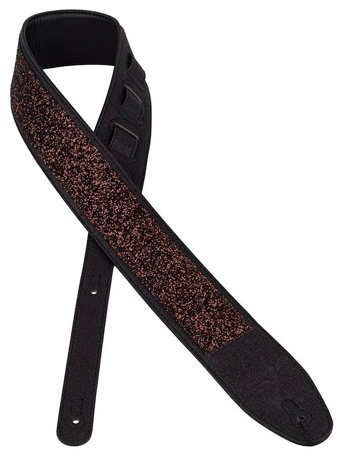 Gaucho GST-250-BK Sparkling Series Gitaarband van glanzend kunstleer, sprankelend zwart