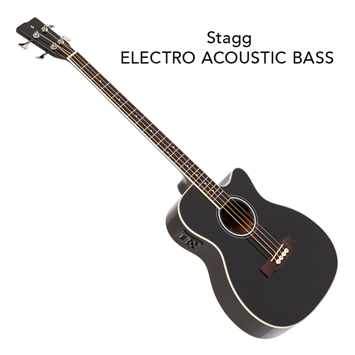Stagg SA40BASS ACE-BK westerngitaar Zwart   finish: Hoogglans