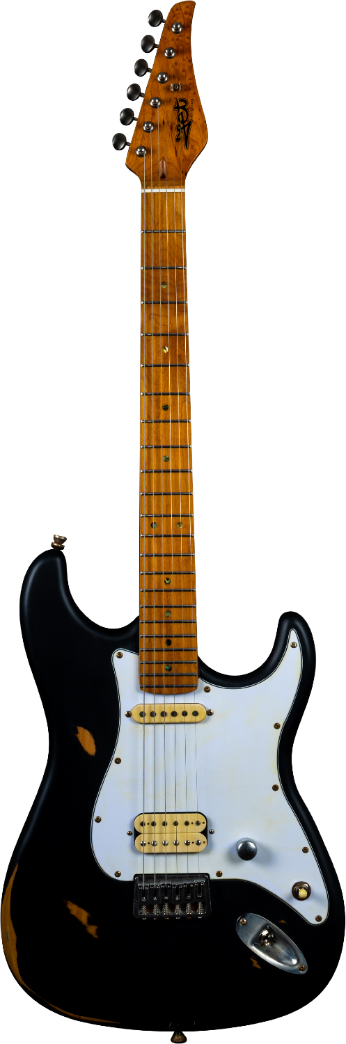 JET Guitars JS-800 RLC – elektrische gitaar – S-stijl Zwart 'relic'