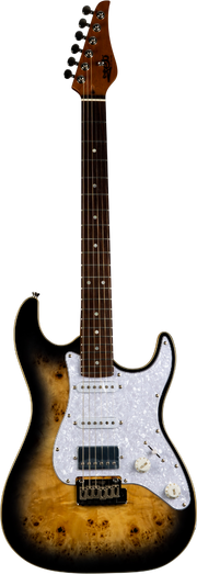 JET Guitars JS-450Q TB R – elektrische gitaar – S-stijl HSS transp. bruin, palissander toets