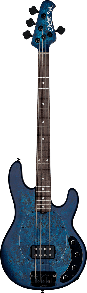 Sterling by Music Man StingRay RAY34 Neptune Blue Satin – elektrische basgitaar