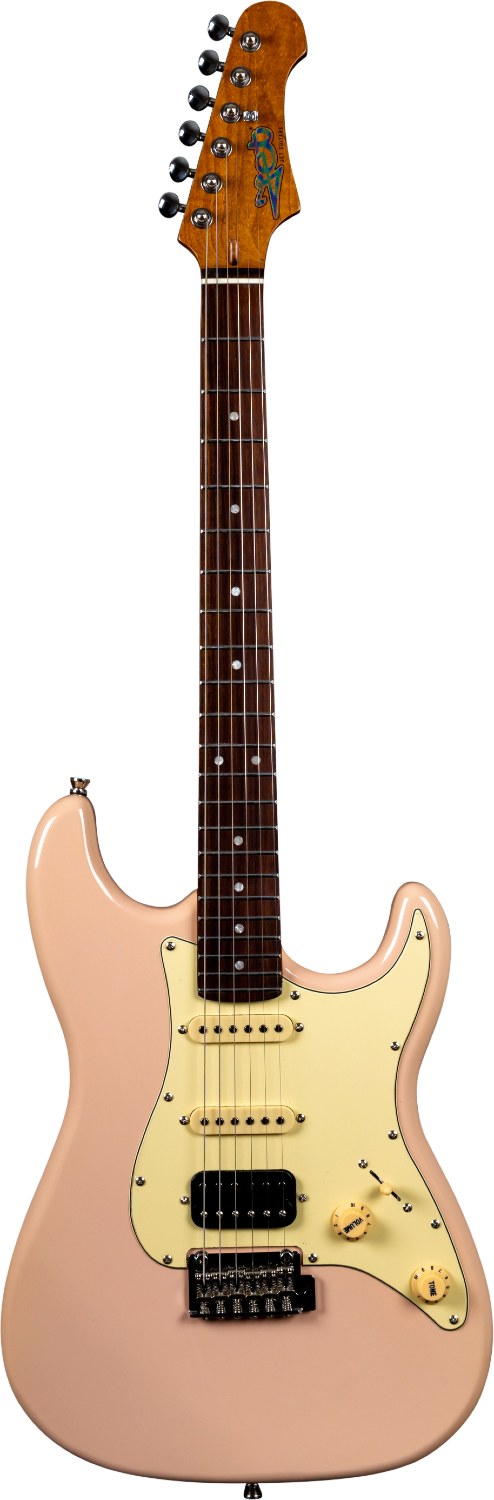 JET Guitars JS-400 PK R – elektrische gitaar – S-stijl HSS Schelp roze, palissander toets