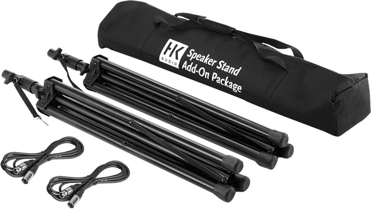 HK Audio PACK-STANDXLR – Bag, 2 stands, 2 XLR cables 8 m