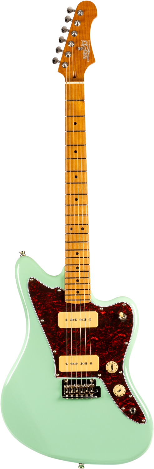JET Guitars JJ-300 P90 SFG – elektrische gitaar – J-stijl P90 Elektrische Zeegroene Schuim