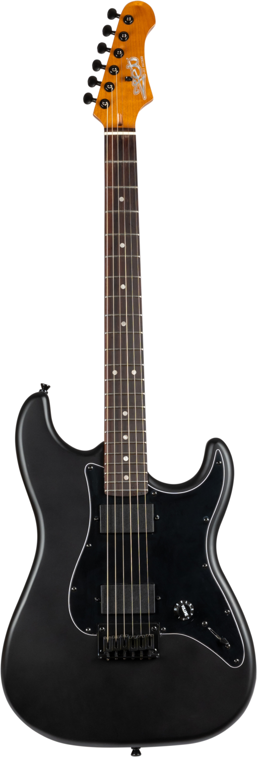 JET Guitars JS-400 MBK R – elektrische gitaar – S-stijl HH mat Zwart, palissander toets