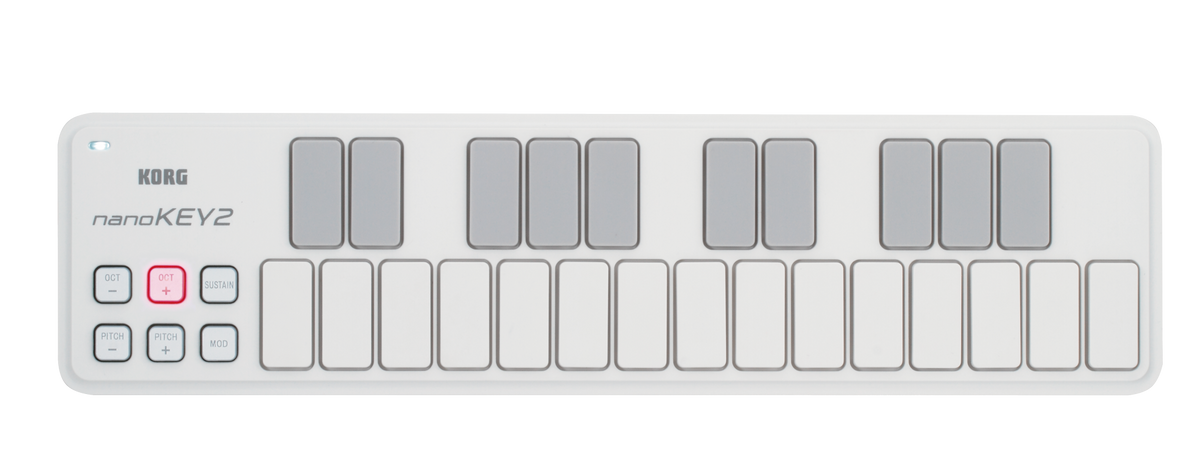 Korg USB-Controller, nanoKEY2, 25 toetsen, wit