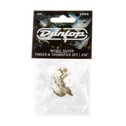 Dunlop Nickel Silver Finger & Thumbpick Set 0,018 inch – 5 stuks