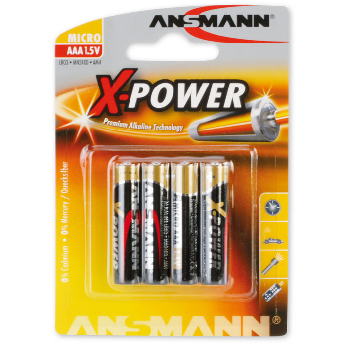 Ansmann Alkaline X-Power AAA 4-pcs blister – batterij
