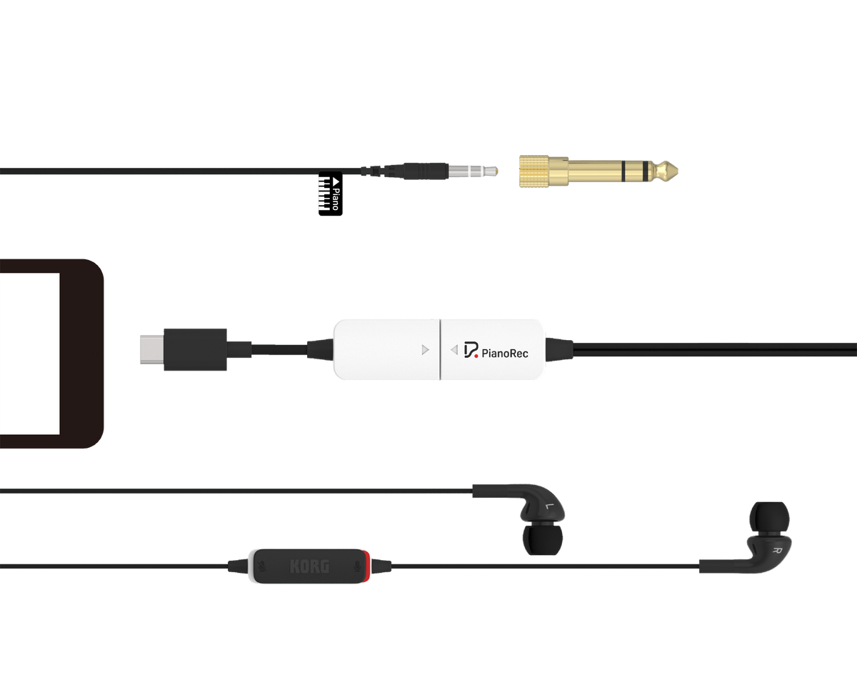 Korg Interface, PianoRec,voor Smartphone/Tablet,met Koptelefoon en Microfoon,USB