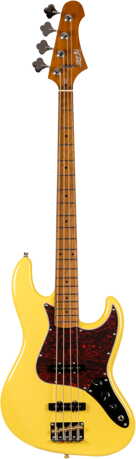 JET Guitars JJB-300 VYW – elektrische basgitaar – JB-stijl Bas Vintage Geel