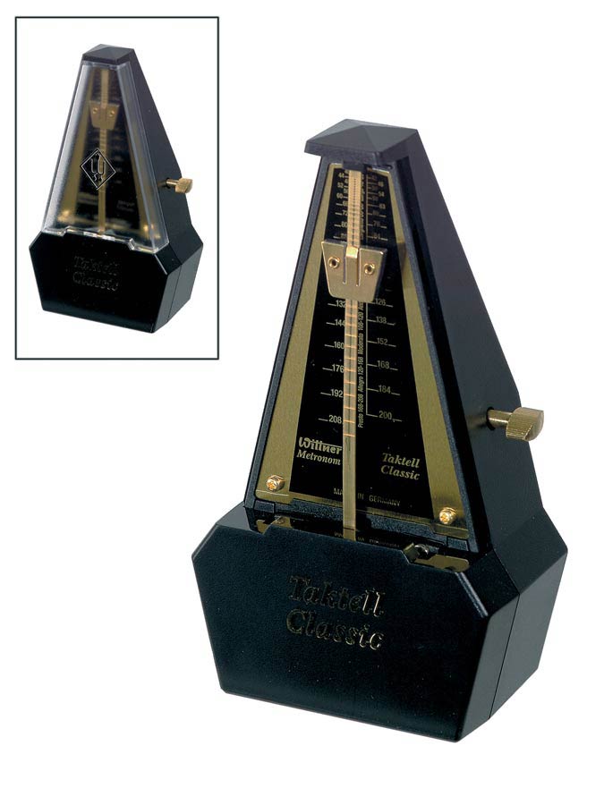 Wittner 829561 mechanische mechanische metronoom piramidemodel, kunststof, zwart/goud, zonder bel
