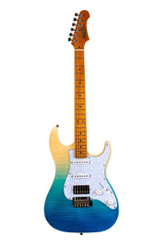 JET Guitars JS-450 TBL – elektrische gitaar – S-stijl HSS transp. blauw