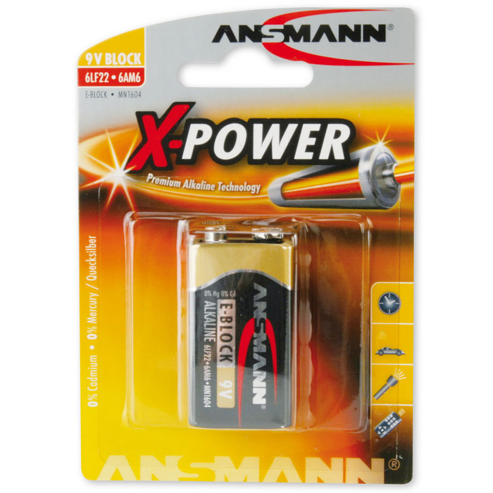 Ansmann Alkaline X-Power 9V-Block 1-pcs blister – batterij