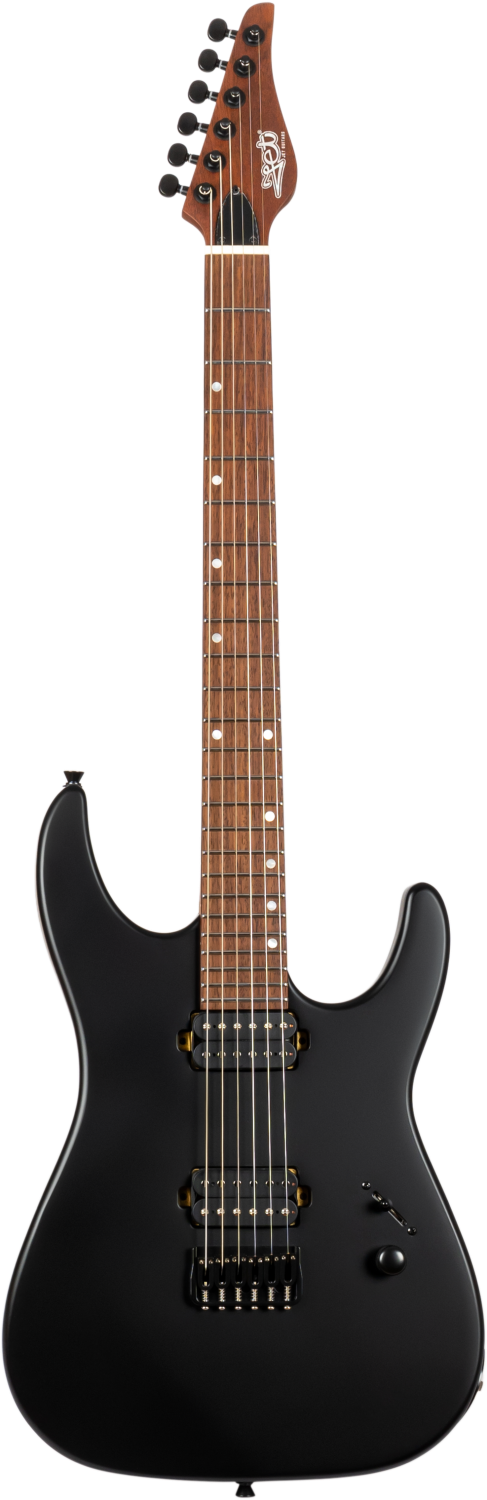 JET Guitars JS-501 BK Stygian – elektrische gitaar – S-stijl Stygian HH Satijn Zwart, palissander toets