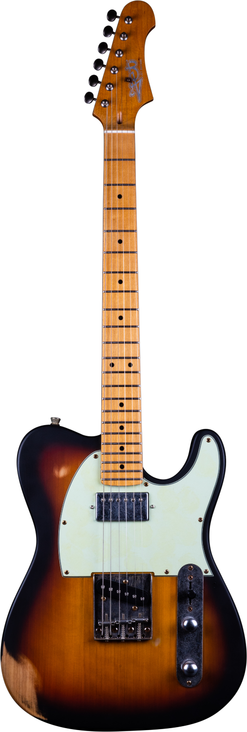 JET Guitars JT-350 RLC SB – elektrische gitaar – T-stijl SH Sunburst 'relic'