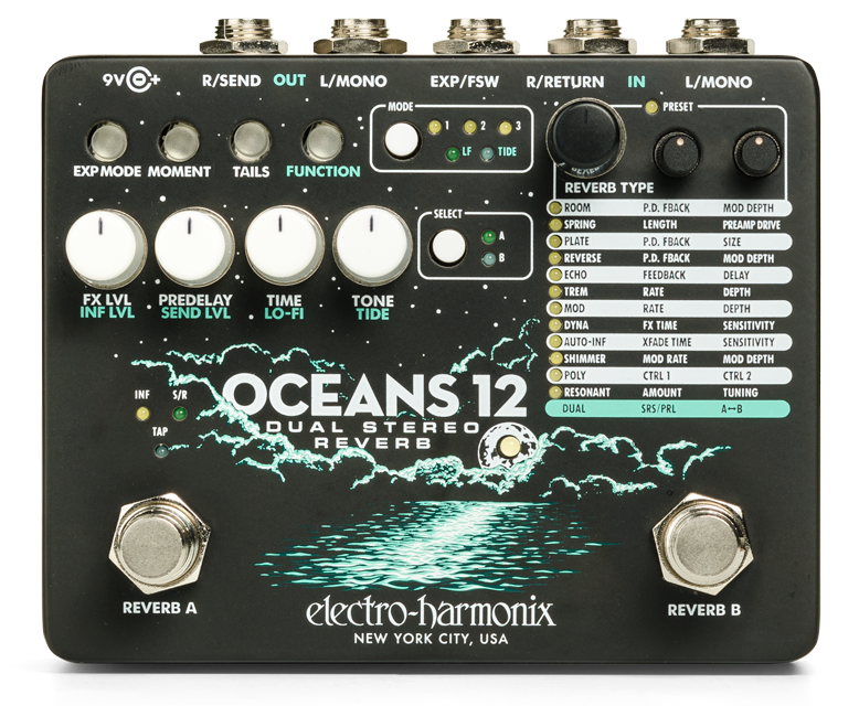 Electro-Harmonix OCEANS 12 – reverbpedaal