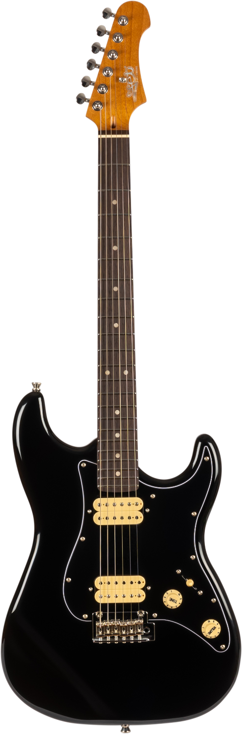 JET Guitars JS-400 BKR H – elektrische gitaar – S-stijl HH Zwart, palissander toets