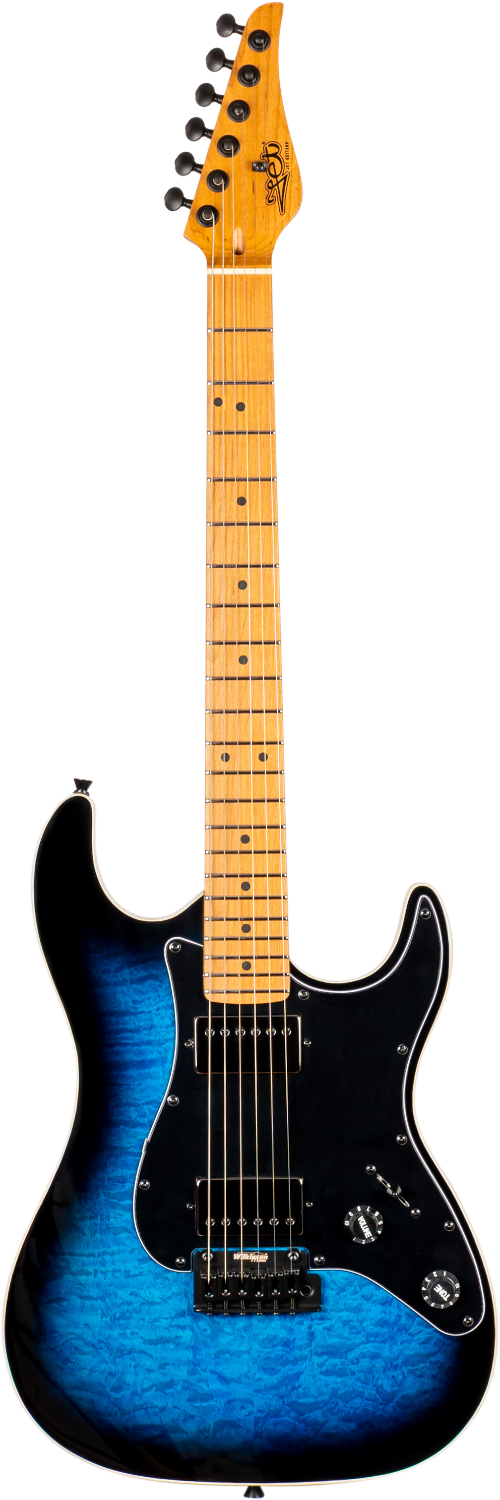 JET Guitars JS-450 BLB – elektrische gitaar – S-stijl HSS transp. blauw