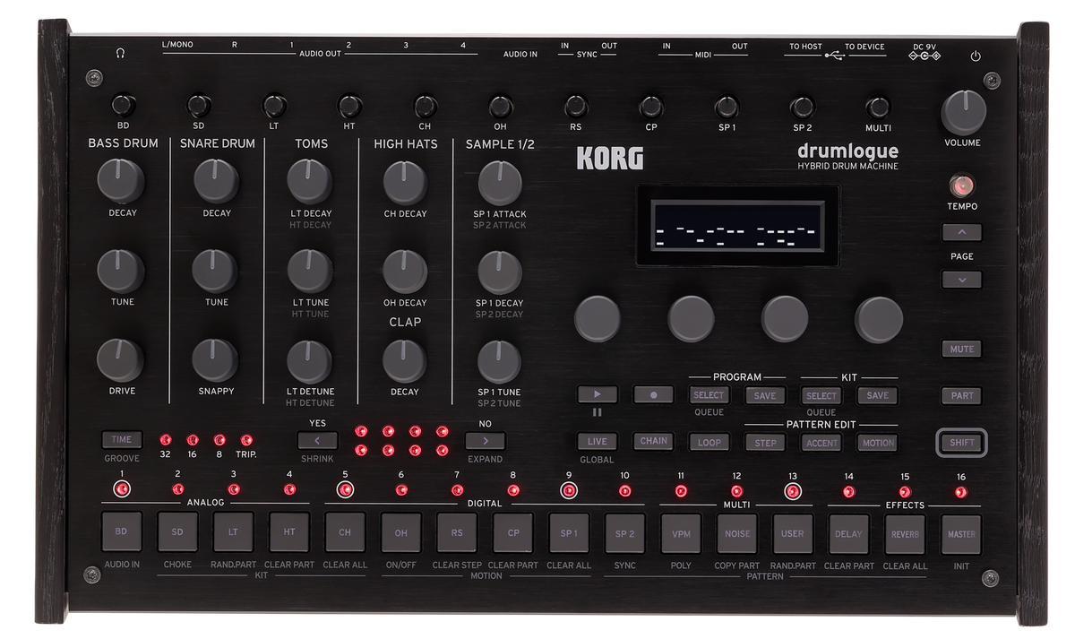 Korg Drummachine hybride, 4 analog-, 7 digital Parts