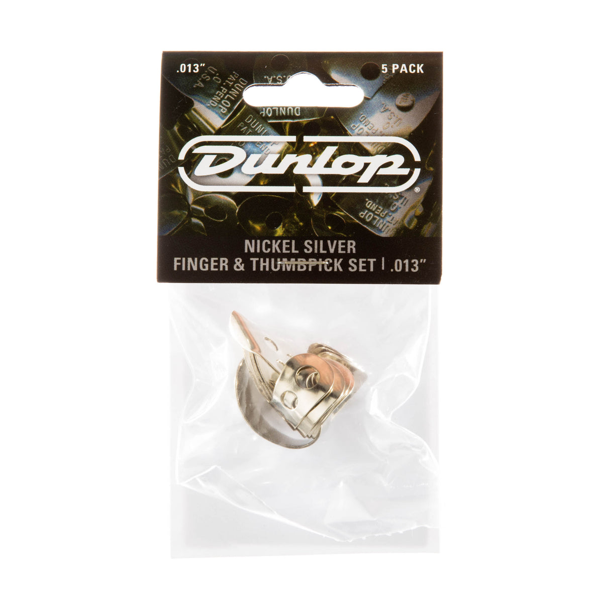 Dunlop Nickel Silver Finger & Thumbpick Set 0,013 inch – 5 stuks