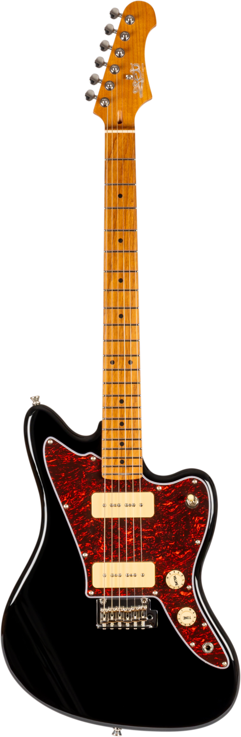 JET Guitars JJ-300 P90 BK – elektrische gitaar – J-stijl P90 elektrisch Zwart