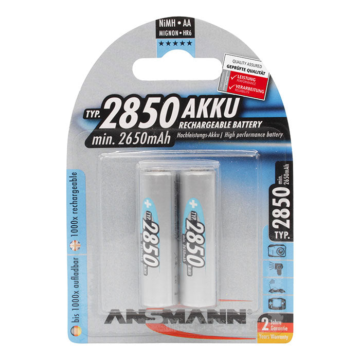 Ansmann Premium AA 2850 mAh 2-pcs blister – oplaadbare batterij
