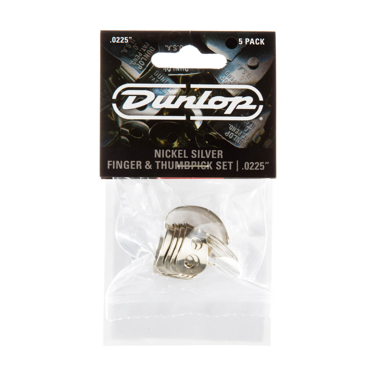 Dunlop Nickel Silver Finger & Thumbpick Set 0,0225 inch – 5 stuks