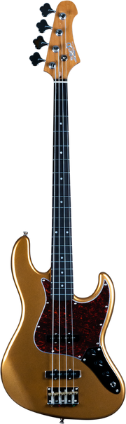 JET Guitars JJB-300 GD R – elektrische basgitaar – JB-stijl Bas Goud, palissander toets