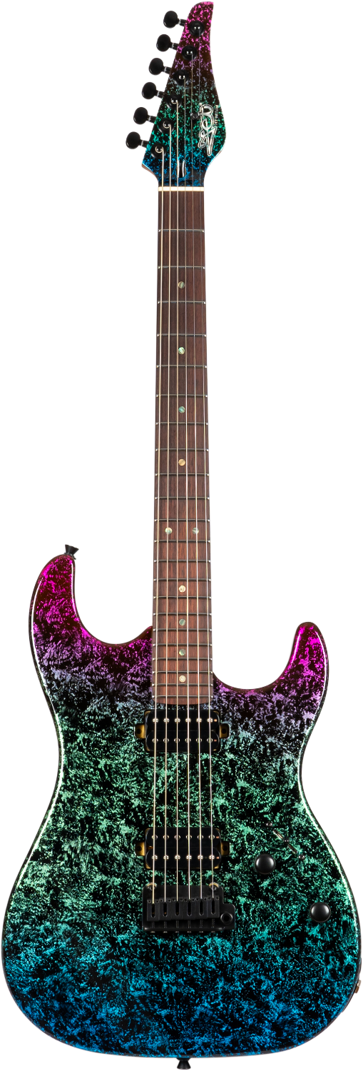 JET Guitars JS-50 Art – elektrische gitaar – S-stijl HH Kunst Blauw, palissander toets