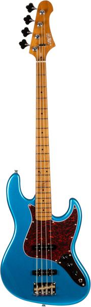 JET Guitars JJB-300 LPB – elektrische basgitaar – JB-stijl Bas Meer Blauw, palissander toets