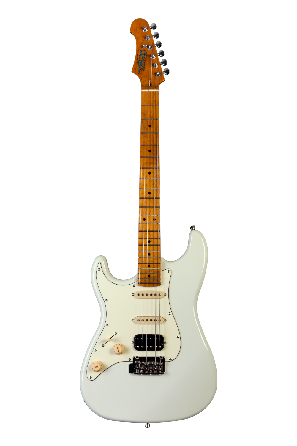 JET Guitars JS-400 OW LH – elektrische gitaar – S-stijl HSS Linkshandig Wit