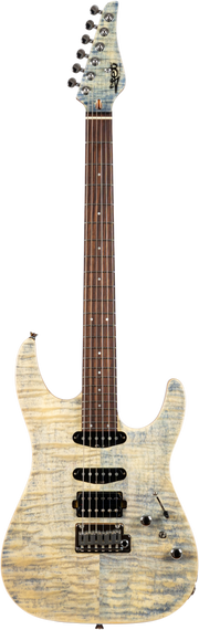 JET Guitars JS-45 Indigo Gray – elektrische gitaar – S-stijl HSS Indigo Grijs, palissander toets