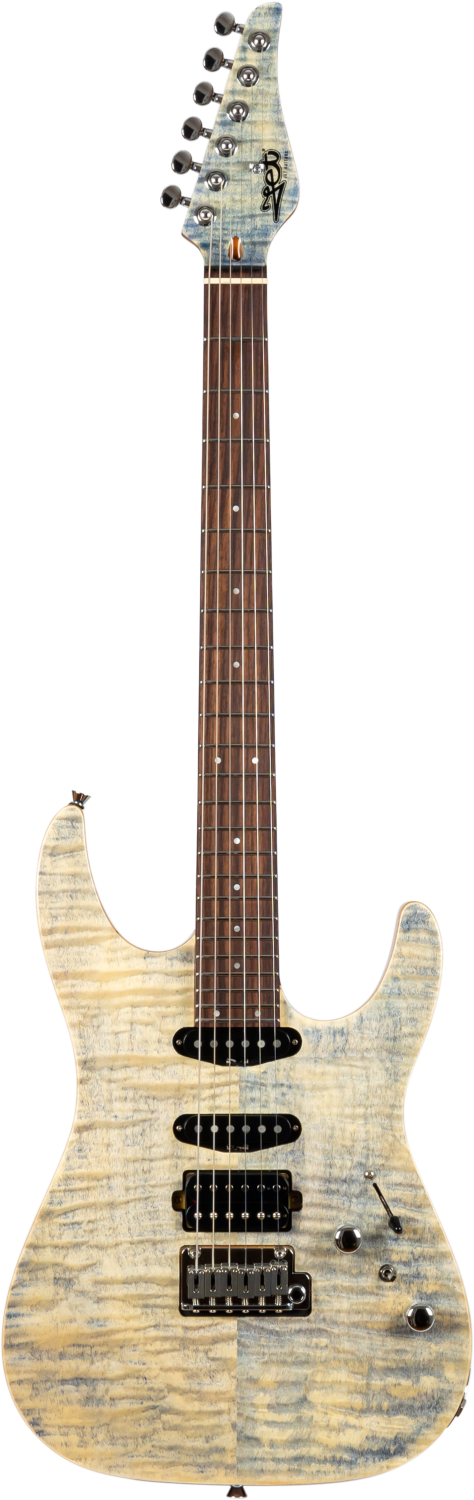 JET Guitars JS-45 Indigo Gray – elektrische gitaar – S-stijl HSS Indigo Grijs, palissander toets