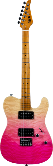 JET Guitars JT-450 QTPK – elektrische gitaar – T-stijl HH transp. roze