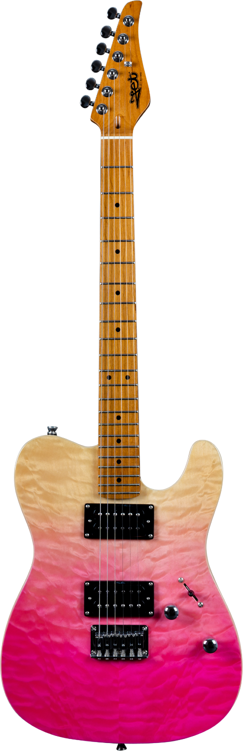 JET Guitars JT-450 QTPK – elektrische gitaar – T-stijl HH transp. roze